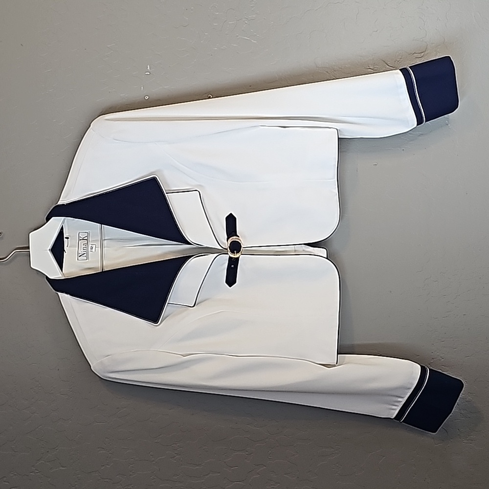 Nina K Vintage Blazer 12 White Navy